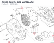 COVER CLUTCH SIDE MATT BLACK 243P1613AN diagram position