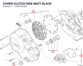 COVER CLUTCH SIDE MATT BLACK 243P1613AN diagram position