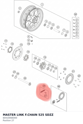 Diagram preview: MASTER LINK F.CHAIN 525 SDZZ (60410066000)