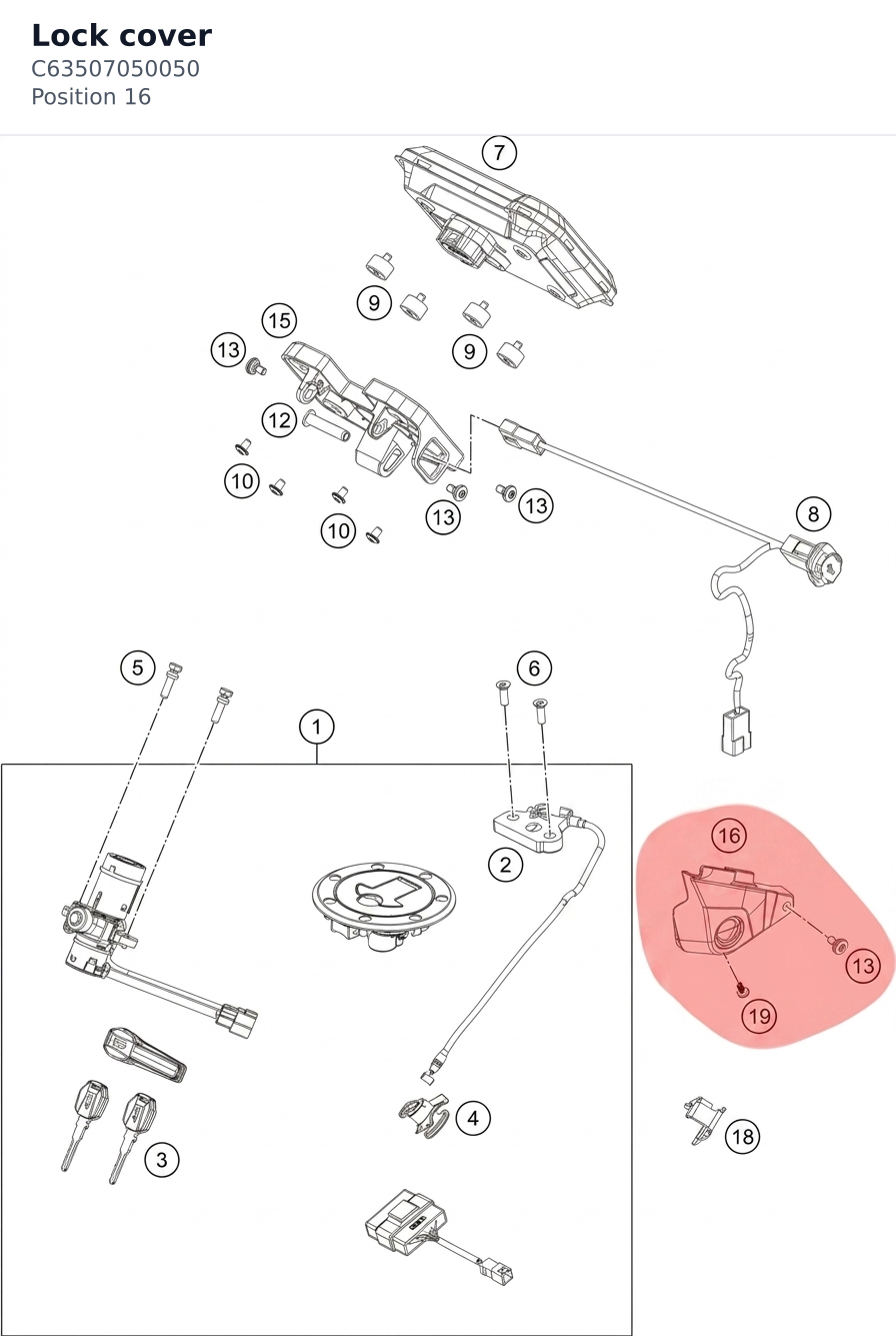 Diagram preview: Lock cover (C63507050050)