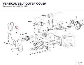 VERTICAL BELT OUTER COVER 24510041BA diagram position