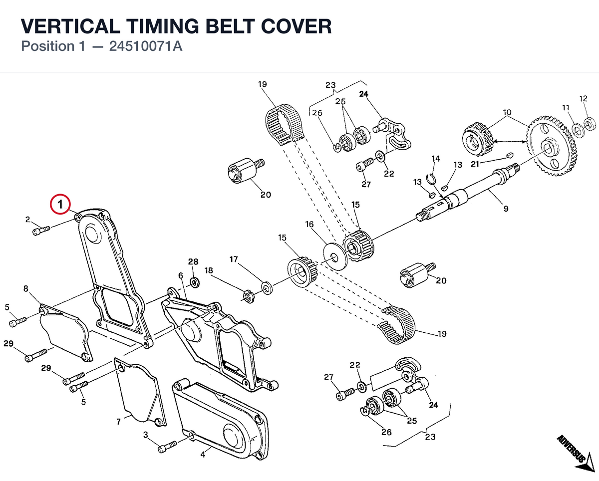 VERTICAL TIMING BELT COVER