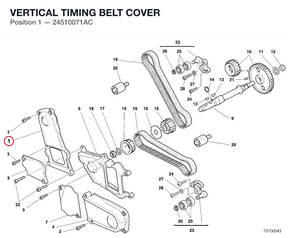 VERTICAL TIMING BELT COVER 24510071AC diagram position