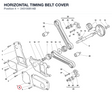 HORIZONTAL TIMING BELT COVER 24510081AB diagram position