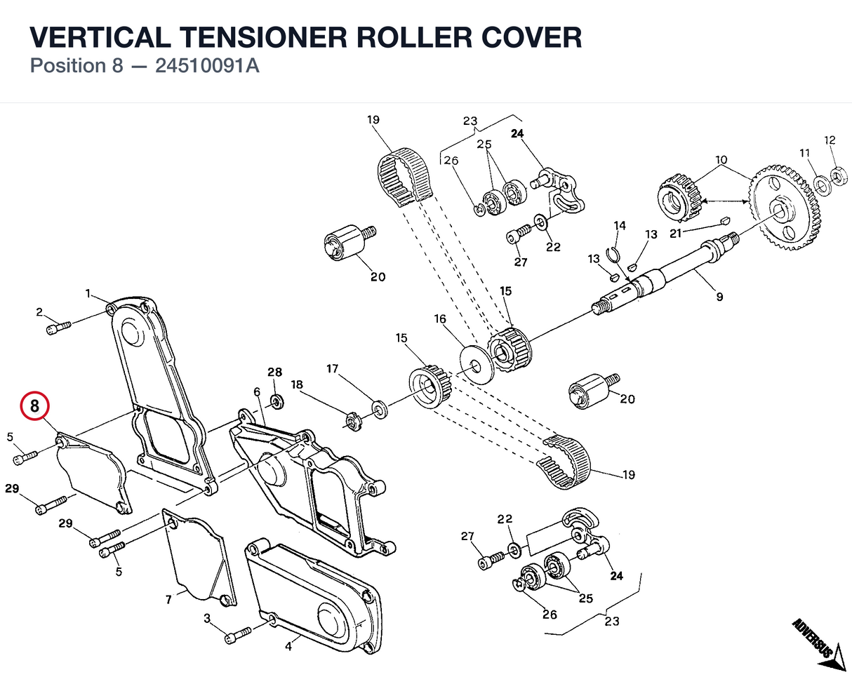 VERTICAL TENSIONER ROLLER COVER