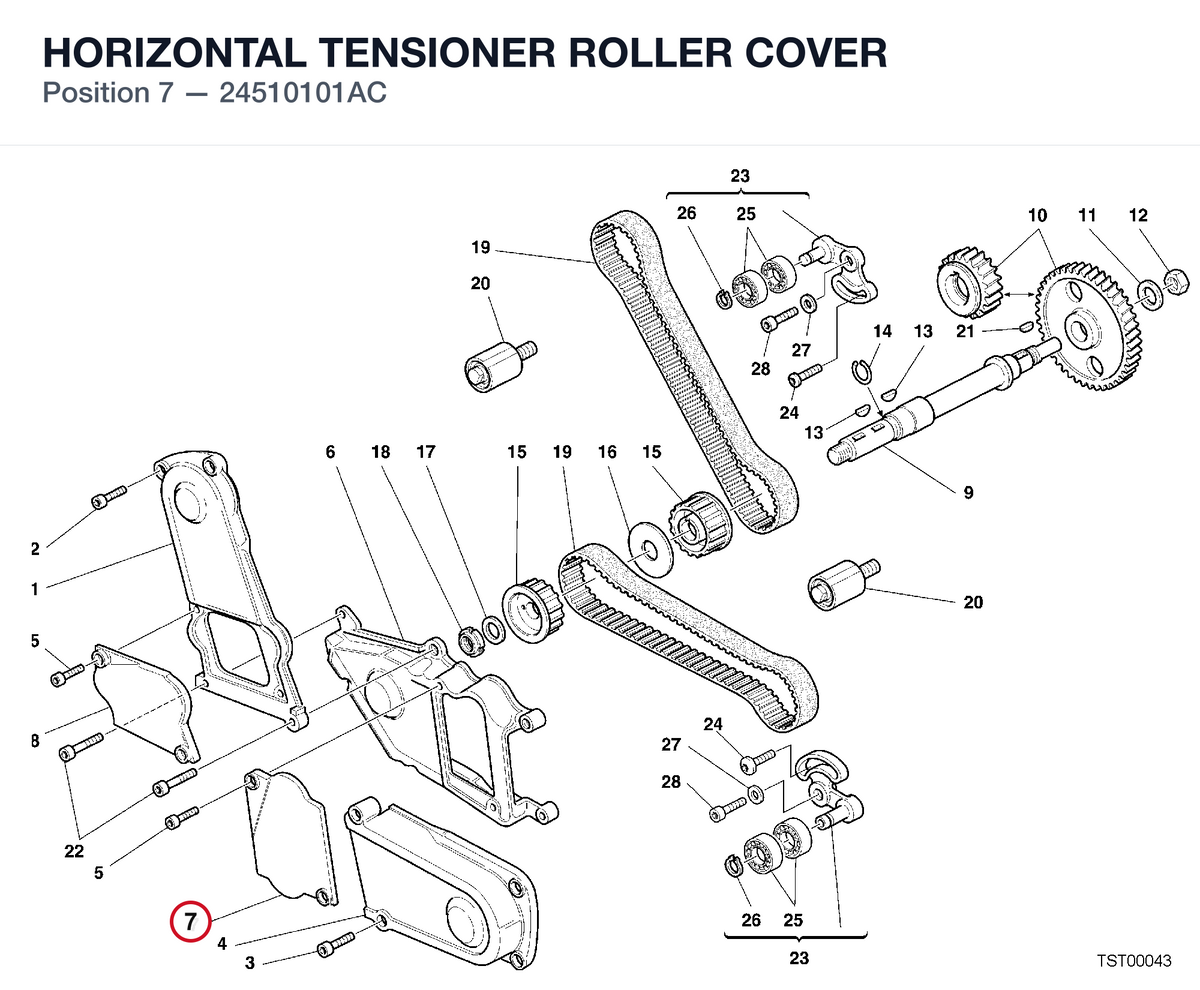 HORIZONTAL TENSIONER ROLLER COVER