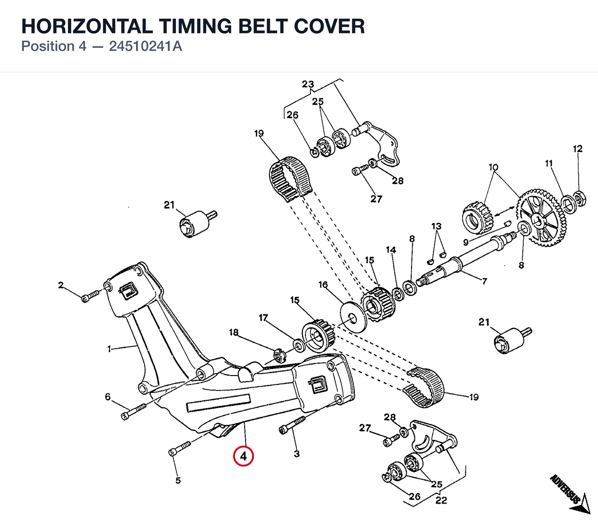 HORIZONTAL TIMING BELT COVER