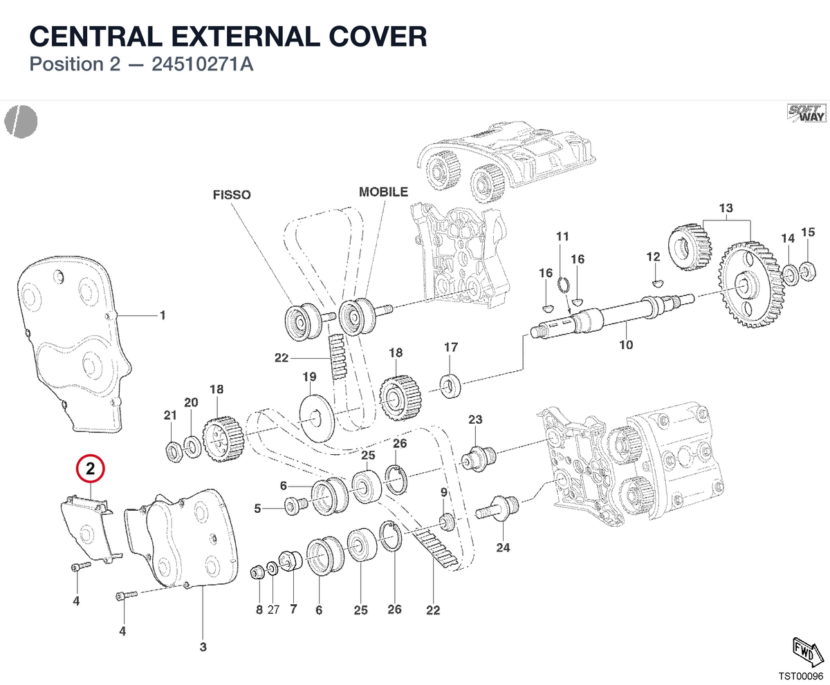 CENTRAL EXTERNAL COVER 24510271A diagram position
