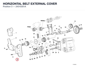 HORIZONTAL BELT EXTERNAL COVER 24510351A diagram position