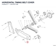 HORIZONTAL TIMING BELT COVER 24510471AB diagram position