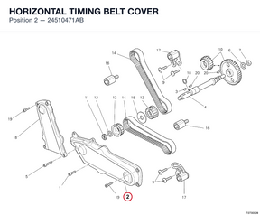 HORIZONTAL TIMING BELT COVER 24510471AB diagram position
