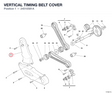 VERTICAL TIMING BELT COVER 24510581A diagram position