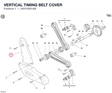 VERTICAL TIMING BELT COVER 24510581AB diagram position