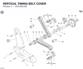 VERTICAL TIMING BELT COVER 24510581AB diagram position