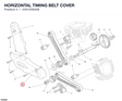 HORIZONTAL TIMING BELT COVER 24510592AB diagram position