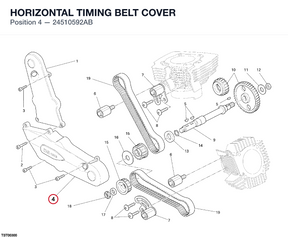 HORIZONTAL TIMING BELT COVER 24510592AB diagram position