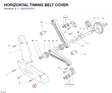 HORIZONTAL TIMING BELT COVER 24510761A diagram position