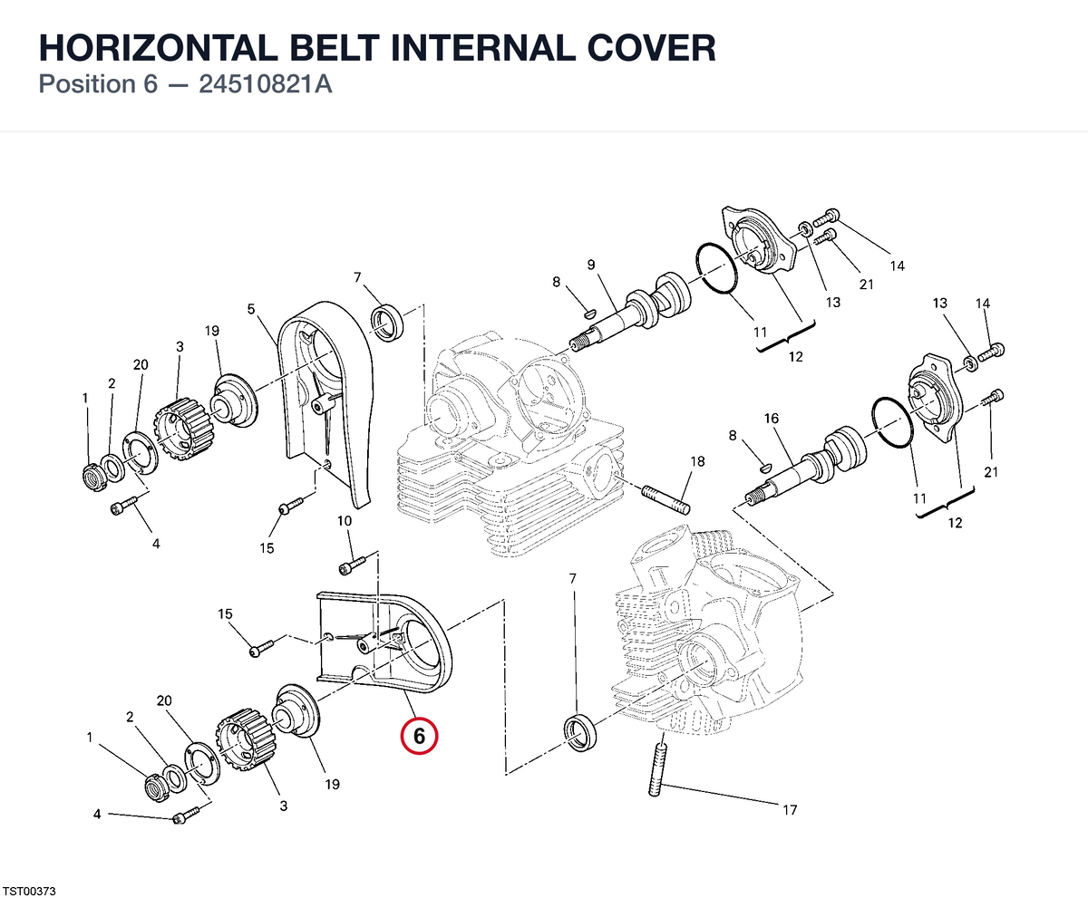 HORIZONTAL BELT INTERNAL COVER 24510821A diagram position