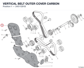 VERTICAL BELT OUTER COVER CARBON 24511291B diagram position