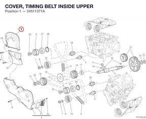 COVER, TIMING BELT INSIDE UPPER 24511371A diagram position