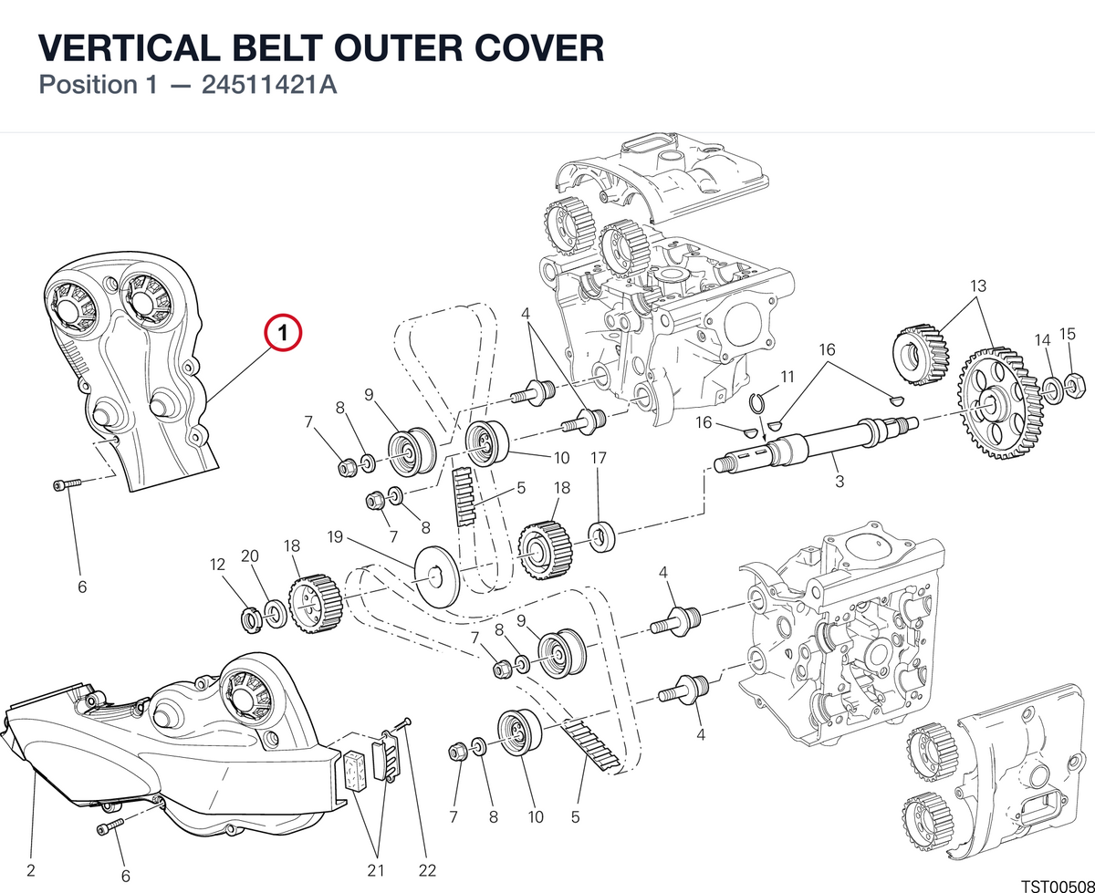 VERTICAL BELT OUTER COVER 24511421A diagram position