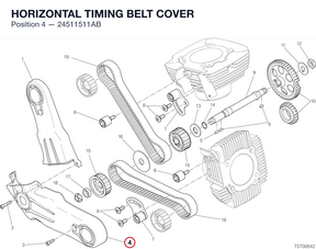 HORIZONTAL TIMING BELT COVER 24511511AB diagram position