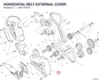 HORIZONTAL BELT EXTERNAL COVER 24511591A diagram position