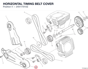 HORIZONTAL TIMING BELT COVER 24511701AZ diagram position