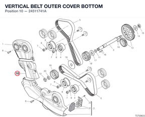 VERTICAL BELT OUTER COVER BOTTOM 24511741A diagram position
