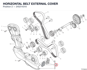 HORIZONTAL BELT EXTERNAL COVER 24521431A diagram position