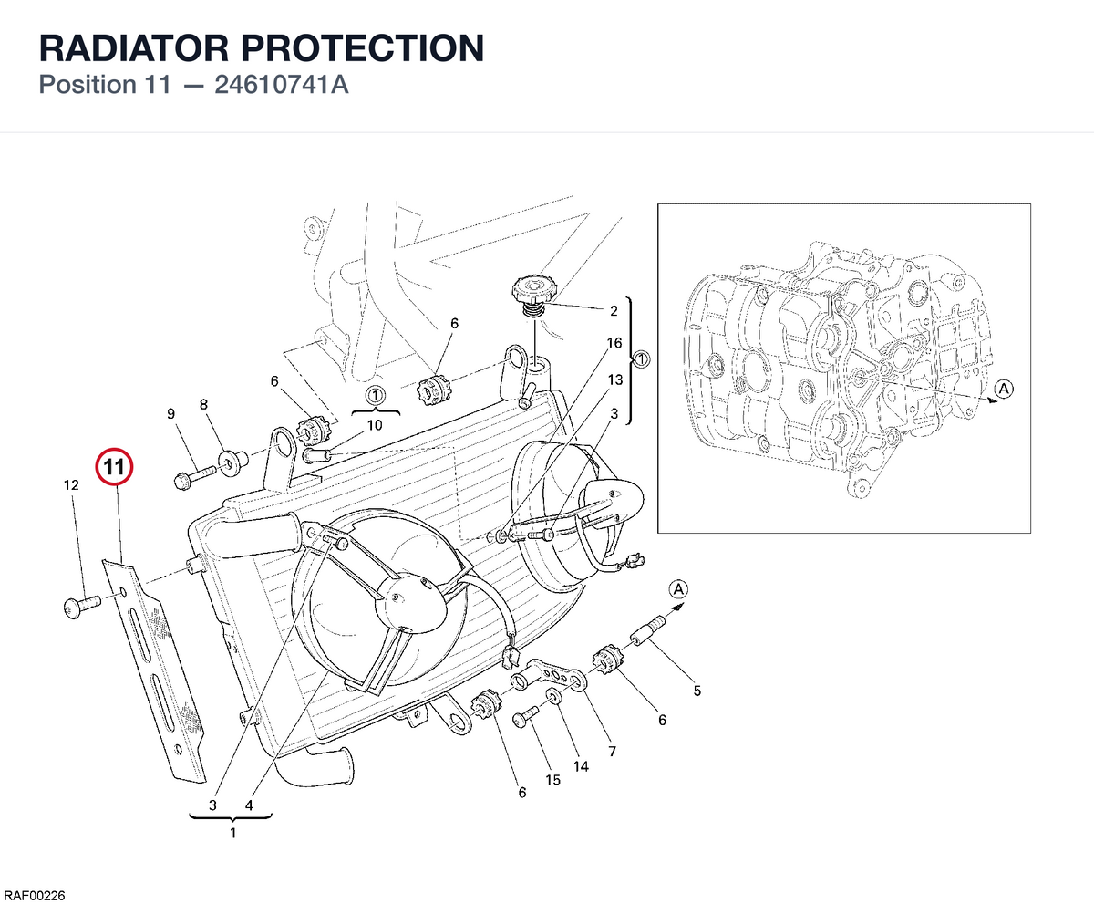 RADIATOR PROTECTION 24610741A diagram position