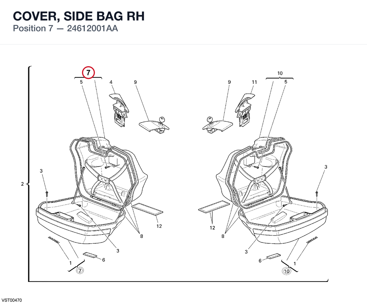 COVER, SIDE BAG RH