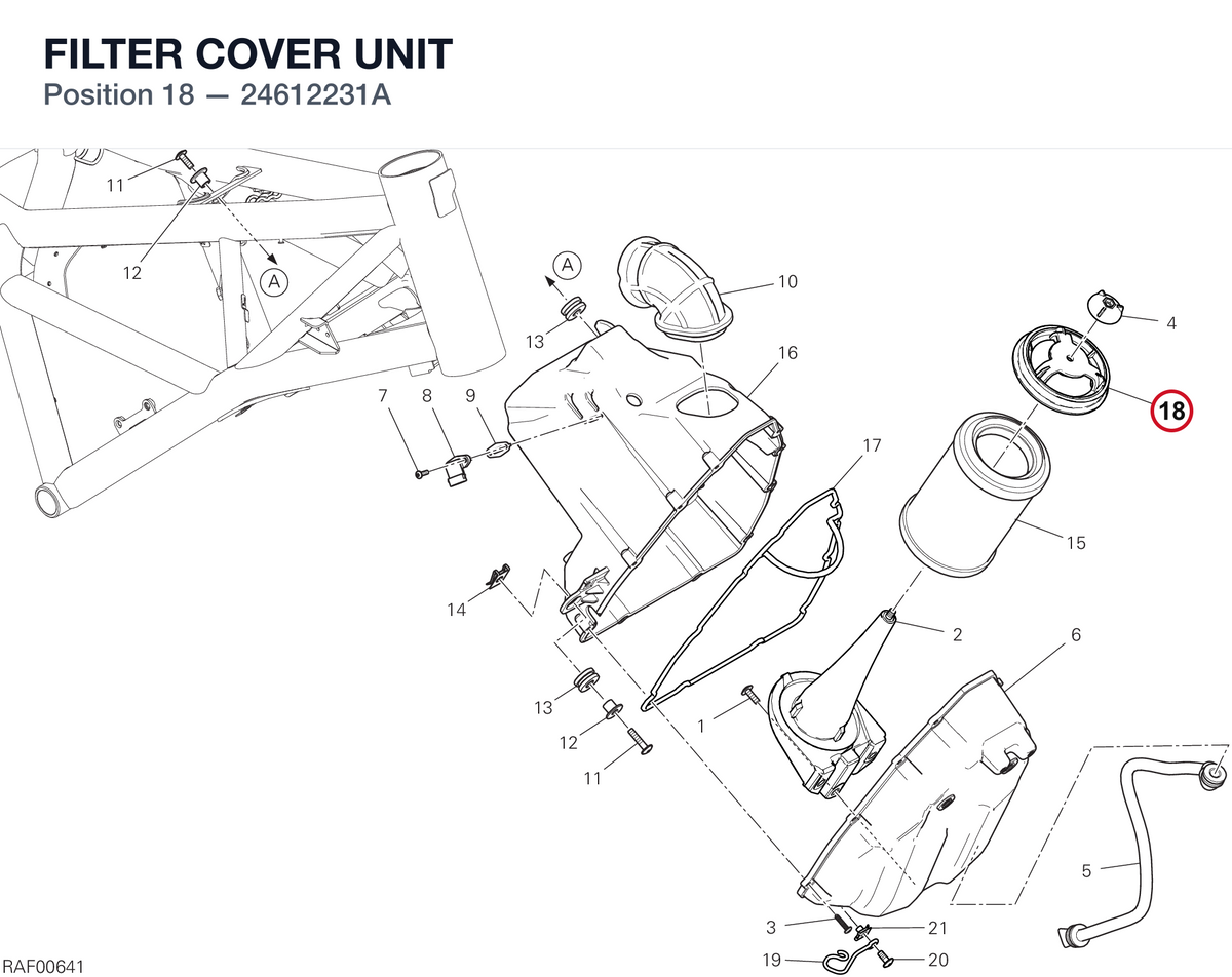 FILTER COVER UNIT 24612231A diagram position