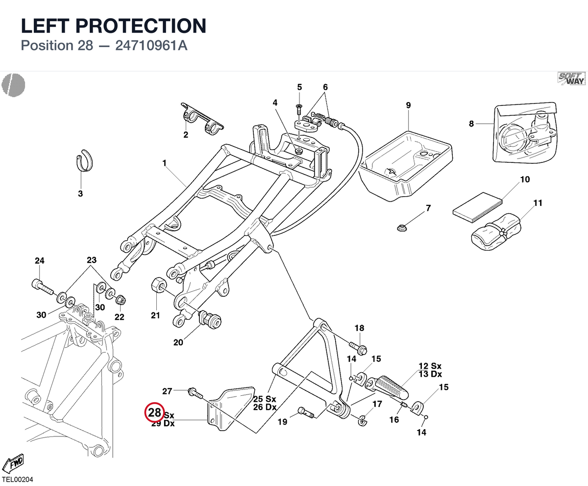 LEFT PROTECTION 24710961A diagram position