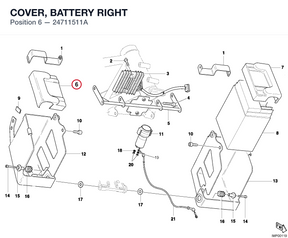 COVER, BATTERY RIGHT 24711511A diagram position