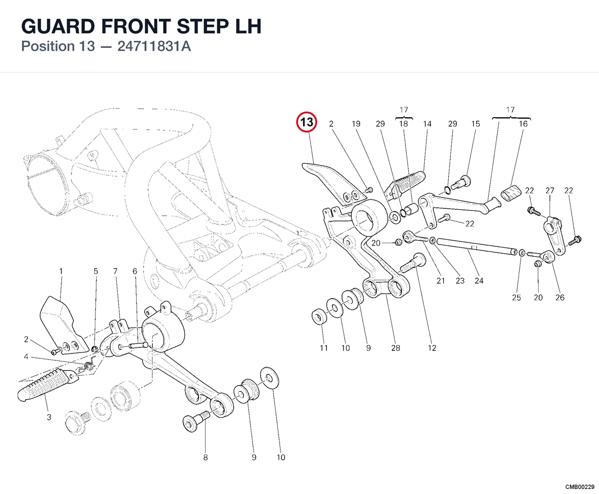 GUARD FRONT STEP LH 24711831A diagram position
