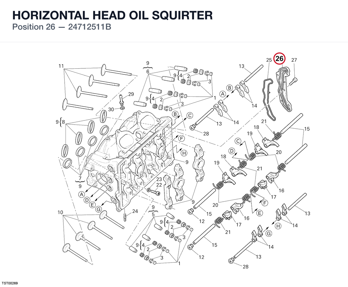 HORIZONTAL HEAD OIL SQUIRTER 24712511B diagram position