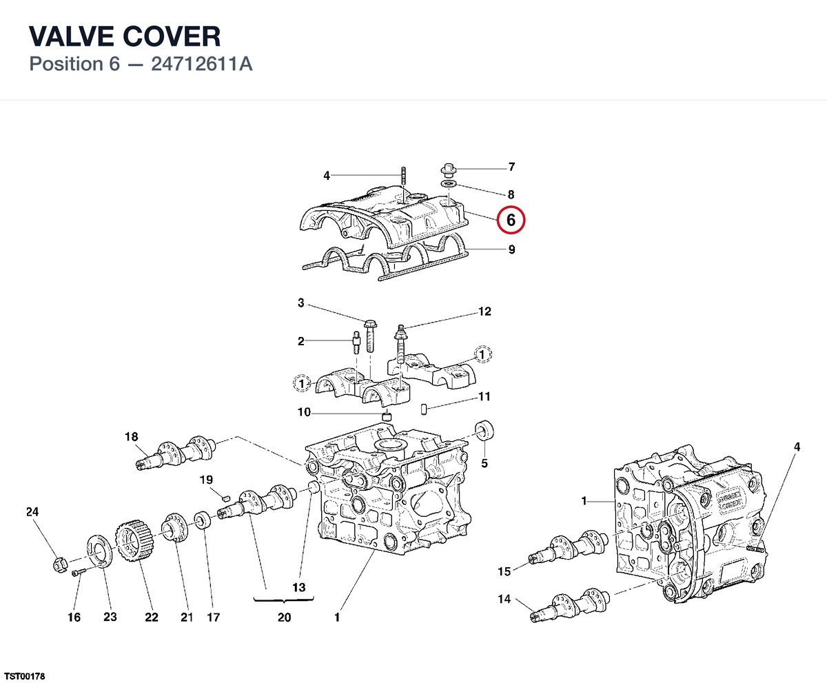 VALVE COVER 24712611A diagram position