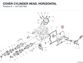 COVER CYLINDER HEAD, HORIZONTAL 24712871BC diagram position