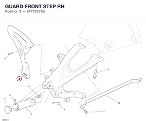 GUARD FRONT STEP RH 24713151B diagram position