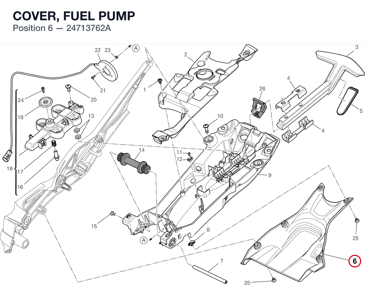 COVER, FUEL PUMP 24713762A diagram position