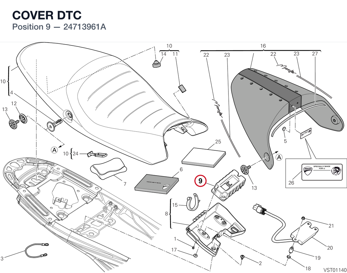 COVER DTC 24713961A diagram position
