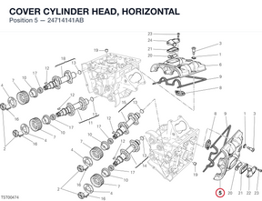 COVER CYLINDER HEAD, HORIZONTAL 24714141AB diagram position