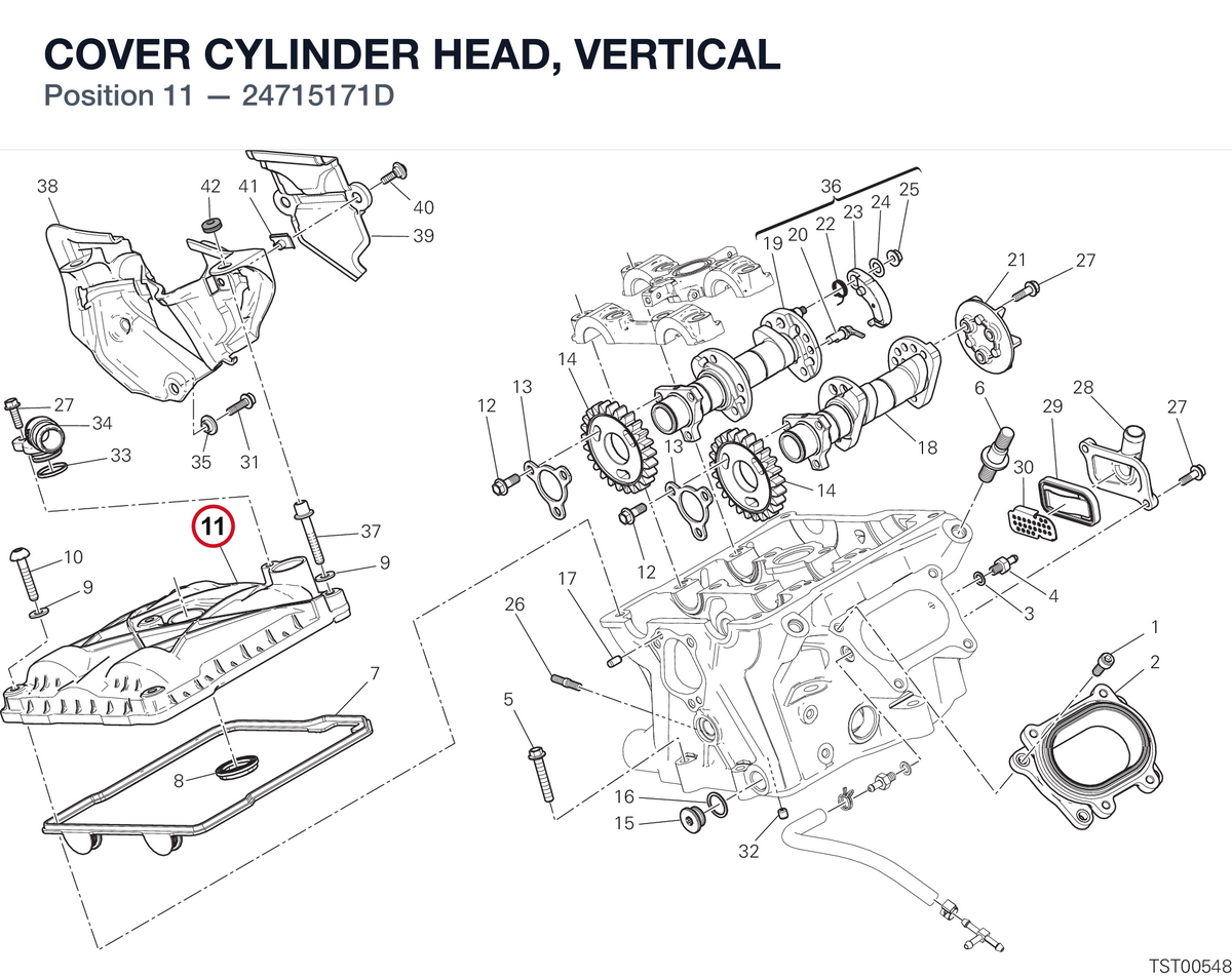 COVER CYLINDER HEAD, VERTICAL 24715171D diagram position