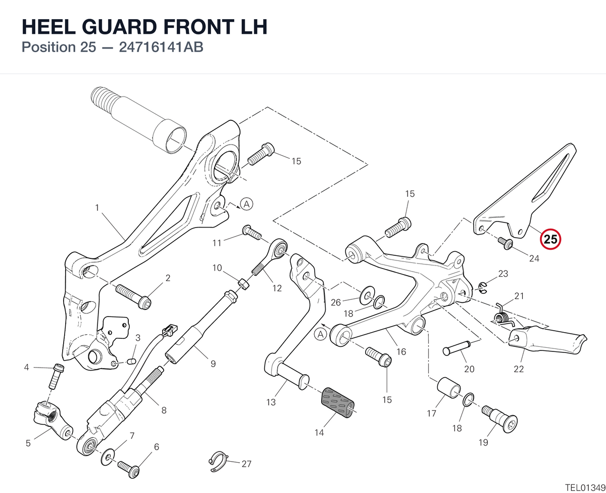 HEEL GUARD FRONT LH 24716141AB diagram position