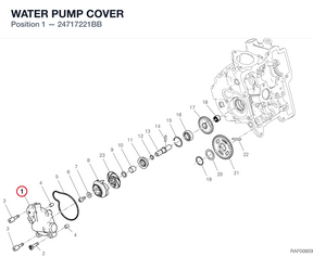 WATER PUMP COVER 24717221BB diagram position