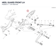 HEEL GUARD FRONT LH 24718331AA diagram position