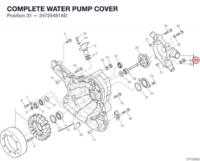 COMPLETE WATER PUMP COVER 24724481AD diagram position