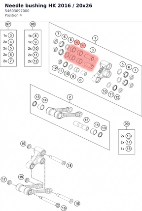 Diagram preview: Needle bushing HK 2016 / 20x26 (54603097000)