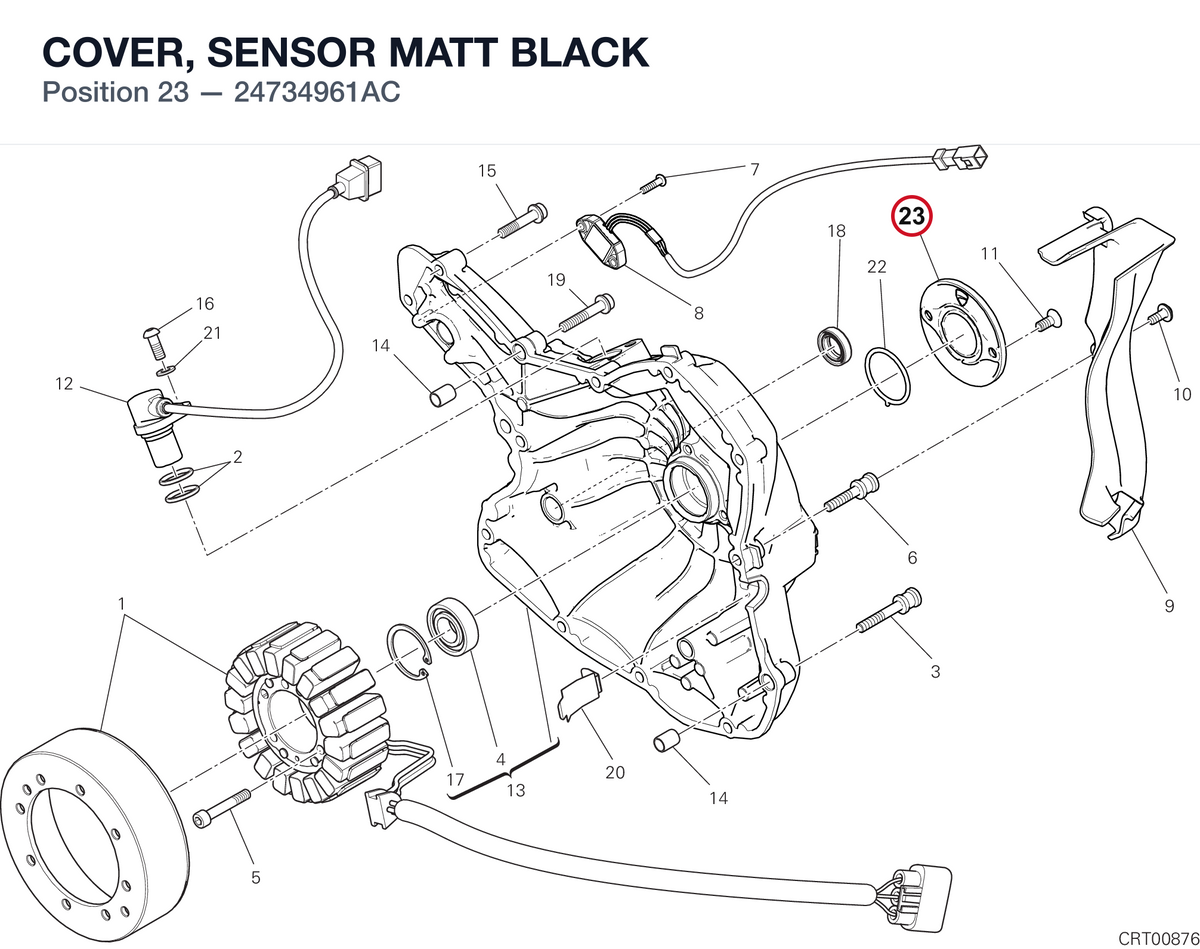 COVER, SENSOR MATT BLACK 24734961AC diagram position